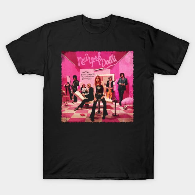 Streetwise Glam New York Dolls' Urban Swagger T-Shirt by ElenaBerryDesigns